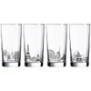 Luminarc 4 Piece Skylines 15.25 oz Assorted Decorated Coolers, Clear
