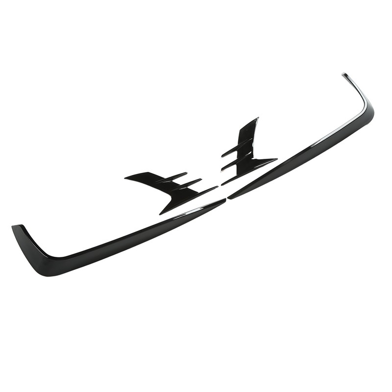 4Pcs Glossy Black Front Bumper Fog Light Eyebrow Cover Trim