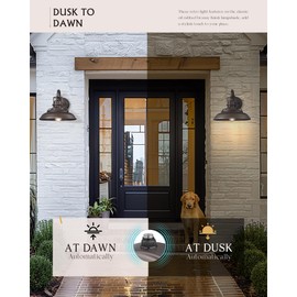 FEMILA Dusk to Dawn Barn Lights, 12" Oil-Rubbed Bronze Outdoor Light Fixture, Exterior Lighting Fixtures, Outdoor Porch Light with E26 Base, 4FY15-1W PC ORB