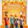 AIBIIN Happy Thanksgiving Photo Backdrop Decorations Large Thanksgiving Backdrop for
