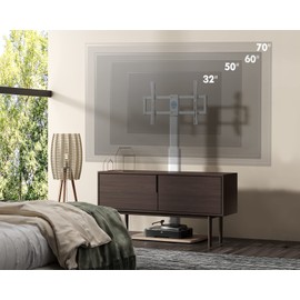 FITUEYES Floor TV Stand for 32 39 40 43 49 50 55 60 65 70 Inch TVs, Modern TV Stands with Shelf for Living Room Bedroom, Height Adjustable Corner TV Stand White