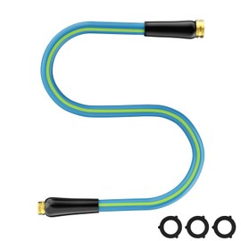 Besiter Portable Garden Hose 5/8” 5FT: Burst-Resistant Water Hose with Sturdy Brass Fittings - Curly Resistant Lead-Free Hose for Car Washing Pet Bathing - Lightweight for Outside Campers RV