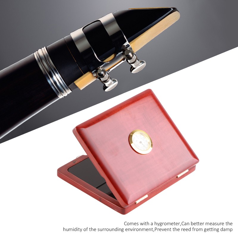 Saxophone Clarinet Reed Case Solid Wood 5‑Reeds Holding Storing Box