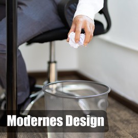 BigDean Pack of 2 Waste Paper Bin Office Silver 20L Wire - Versatile Bin