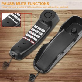 VBESTLIFE Noise Canceling Wall Telephone, Last Redial Anti-Interference Wall Mounted Phone for Office, Home, Hotel etc. (Black)