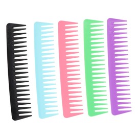 FOMIYES 5pcs Wide Tooth Hair Styling Comb Detangle Brush for Women Men Boys and Girls Professional Hairdressing Tools Random Color
