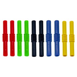 4mm Insulated Banana Plug Coupler Female to Female Socket Adapter for Electronics, Inverters, Industrial Equipment (Two Each of red, Green, Yellow, Blue, and Black)