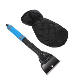 Vaguelly Windshield Snow Scraper and Gloves Multifunctional Ice Remover Mitt for Car Windows Elastic Wrist Design for Comfort Thick Fleece Lining for Cold Protection for All Hand