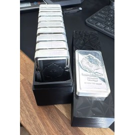 Storage Solutions 3DP Black Storage Box Holds 10x 10 oz SCOTTSDALE STACKER Silver Bars
