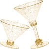 WUWEOT 60 Pack Plastic Martini Glasses, 5 Oz Gold Glitter