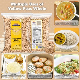 Rani Yellow Peas Whole, Dried (Vatana, Matar) 64oz (4lbs) 1.81kg Bulk ~ All Natural | Vegan | Gluten Friendly | Kosher | Product of USA