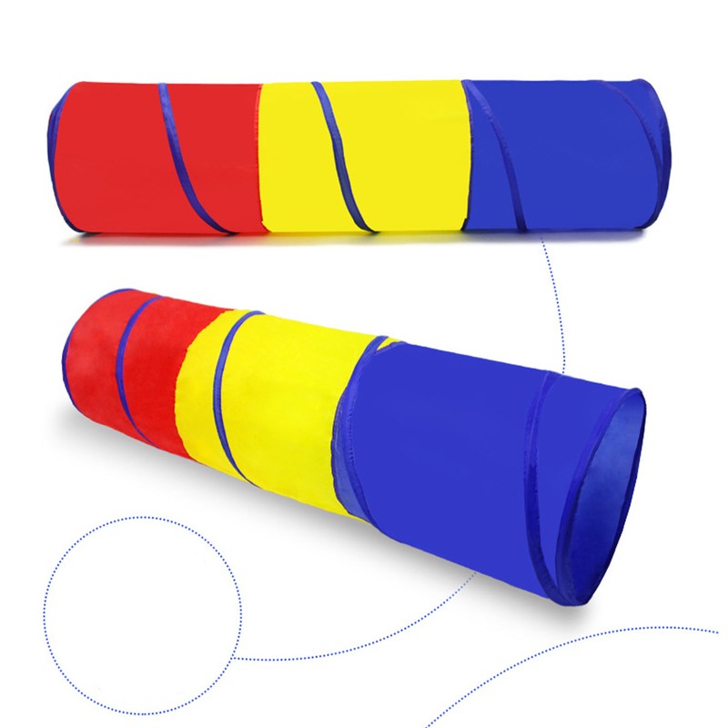 Kids Play Tunnel Folding Polyester Cloth Baby Crawling Training Equipment