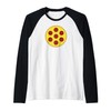 PIZZA Minimalist Simple Circle Round Toppings Italian Food Raglan Baseball