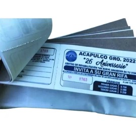 Talonarios recibos De Rifa Personalizados Con Pleca Millar                                                                                            