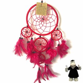 Dream Catcher Beautiful Home Decor & Kids Room Wall Hanging Party Bag Filler Item Catch All Those Bad Dreams No More Sleepless Nights - Red