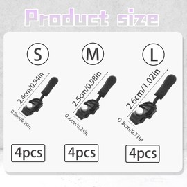 12pcs Zip Repair Kit, Universal Zipper Fixer, Instant Zipper Pull Replacement for Luggage Backpacks Jackets Clothes Jeans Coats Extension & Fixing No Tools Needed Multipack Black Zipper Puller