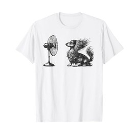 Funny Long haired Dachshund Dog with Fan Doxie Wiener Dog T-Shirt