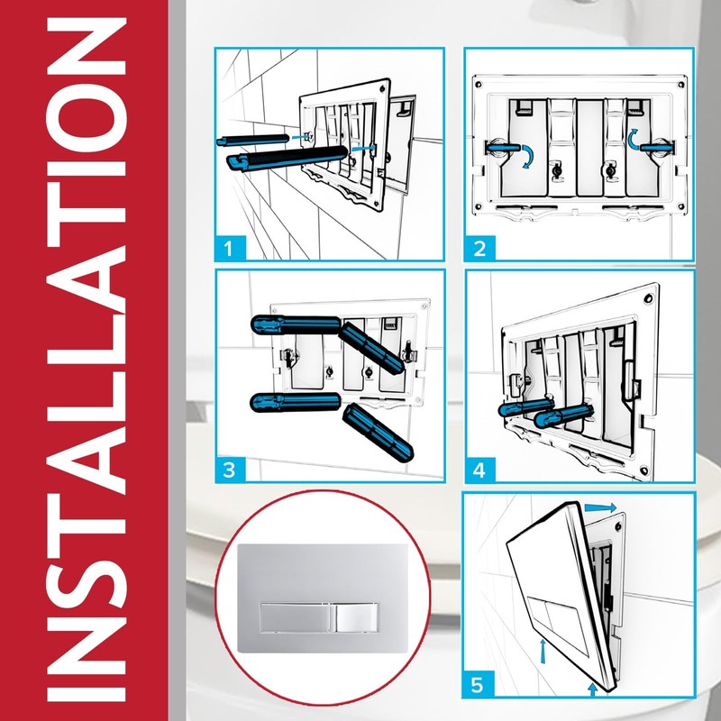 SPARES2GO Luxury Concealed Toilet Cistern Flush Plate Kit for Wall