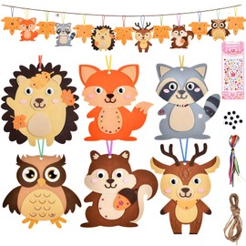 13 Autumn Animal Craft Sets for Children, DIY Felt Craft Set, Autumn Decoration Crafts Children, Autumn Creative Set Autumn Craft Set with Lgel Owl Fox Squirrel for Boys Girls Autumn Time Thanksgiving
