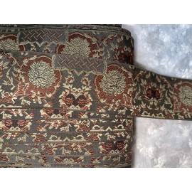 Unbranded 5 yards Chocolate coffee brown Mocha Tan Asian design woven trim 2" wide