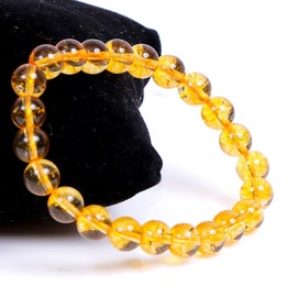 Rebuy Yellow Citrine Bracelet for Men & Women Certified Natural Stone Healing Crystal Citrine Bracelet Adjustable Bead Size 8 MM | Stone of abundance and prosperity