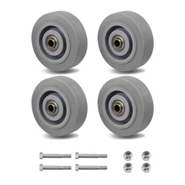 3.5 Inch Thermoplastic Rubber Caster Wheels (Set of 4) – Heavy Duty, Precision Bearing, Non-Marking, 250 lbs Load Capacity Each, Floor Protective, Ideal for Industrial Carts and Equipment