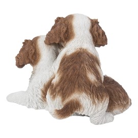 Hi-Line Gift Ltd, King Charles Puppies Sitting, 8.27-inch Length, Indoor Outdoor Statue Figurine