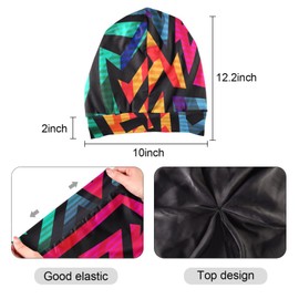 ElliTarr Gorro de satén con forro de capó para dormir, cubierta holgada para protección del cabello rizado, regalos para hombres y mujeres punk