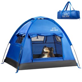 Canine Canyon Luna Portable Dog Tent, Indoor/Outdoor Dog House for Camping, Waterproof Cat and Dog Tents with Zippered Door and Mesh Windows for Airflow and Ventilation for Beach, Backyard