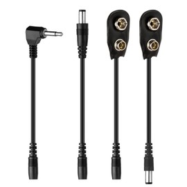 Caline CP-07B Guitar Effects Power Supply Adapter DC 9V 1A with 8-Way Daisy Chain Cable Reversed Polarity Cables Battery Clip Cables