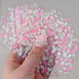 30 Sheets Nail Art Stickers 3D Self-Adhesive Cat Flower Moon Nail Decals New Nail Stickers Adhesive Nail Supplies Nail Art Design for DIY Acrylic Nails Decoration for Women