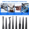 8 Piece Plastic Tweezers, Antistatic Plastic Tweezers Set, Versatile and