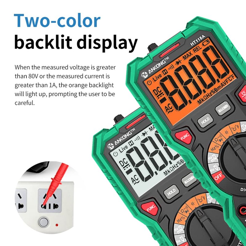 ANKONG TRMS Digital Multimeter - Fast Accurate Voltage Current Resistance