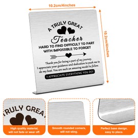 Teacher Gifts for Women Men Home Office Desk Sign Gifts from Student Teacher Appreciation Gifts Teachers Day Gifts for Teachers Plaque Sign Desk Decor Christmas Thanksgiving Gifts for Teachers