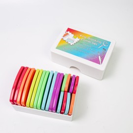 Lampstop Knit Blockers & Pins Kit 20Pcs Colorful Knit Blocking Combs for Blocking Knitting, Crochet, Lace or Needlework Projects Tool Device (Rainbow)