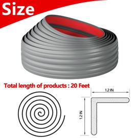 Raycity 2.3 in x20 FT Flexible Wall Corner Guard & Edge Protector,Grey 90° Inside & Outside Corner Moulding Trim Caulk Strip, Peel and Stick molding Trim for Wall Edge Corner, Ceiling, Countertop.