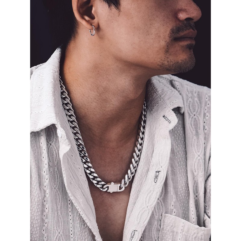 Bandmax Thick Cuban Link Chain Necklace for Men 12mm Wide