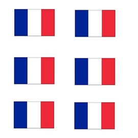 Pack of 6-2'' Stickers - France French Flag car Bumper Sticker Decal - Sticker Graphic Decal