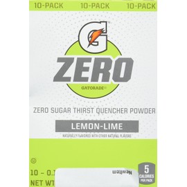G Zero Lemon Lime Powder 10 Count (Pack of 1)