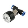 Pressure gauge for cable installation, pneumatic plug connector (connection: 4