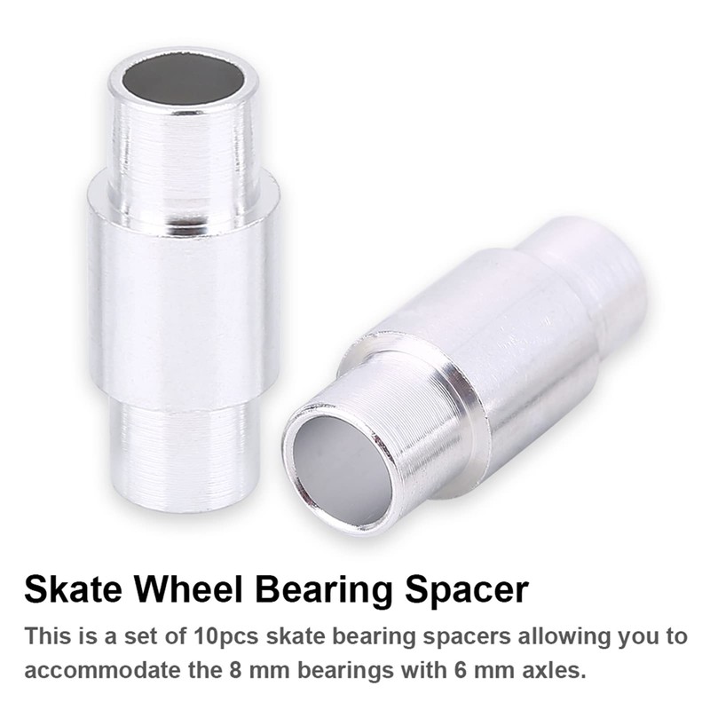 Yechiry Aluminum Alloy Skate Wheel Bearing Spacers, 10 Pieces Replacement