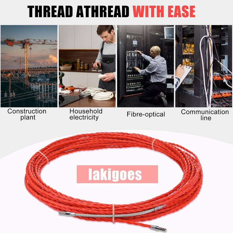 Lakigoes Cable Retraction Aid 30 m, Retractable Spiral Φ4.5 mm