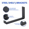 6-Pack Heavy Duty J-Shaped Shelf Brackets with Lip, 9-Inch Industrial