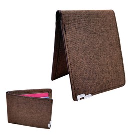 WisePoint Mens Slim Wallet, Denim Fabric Men's Wallet Minimalist Wallet for Men, Mens Bifold Wallet Small Wallet for Teen Boys, Portable Credit Card Wallet for Work, Shopping (brown)