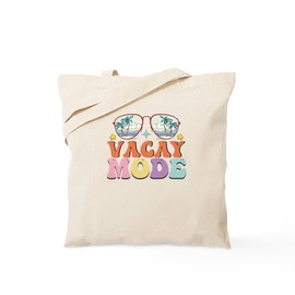 CafePress Tropical Groovy Sunglasses Vacay M Reusable Natural Beige Canvas Shopping Bag