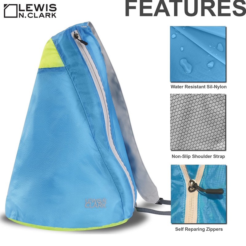 Lewis N. Clark Electrolight Sling Pack, Bright Blue/Neon Lemon, One