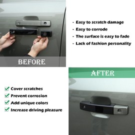 PIUGILH Car Exterior Door Handles Cover Compatible with Land Rover Defender 110 2020 2021 2022 2023 Accessories, ABS Door Handle Outer Protector Trim Cover