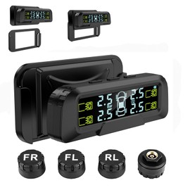 Tigwiss Tire Pressure Monitor, Air Pressure Sensor, TPMS (Separated Bracket), Vibration Sensor, Tire Pressure Temperature Measurement, Instant Air Pressure Monitoring, Solar Energy/USB Double Charging