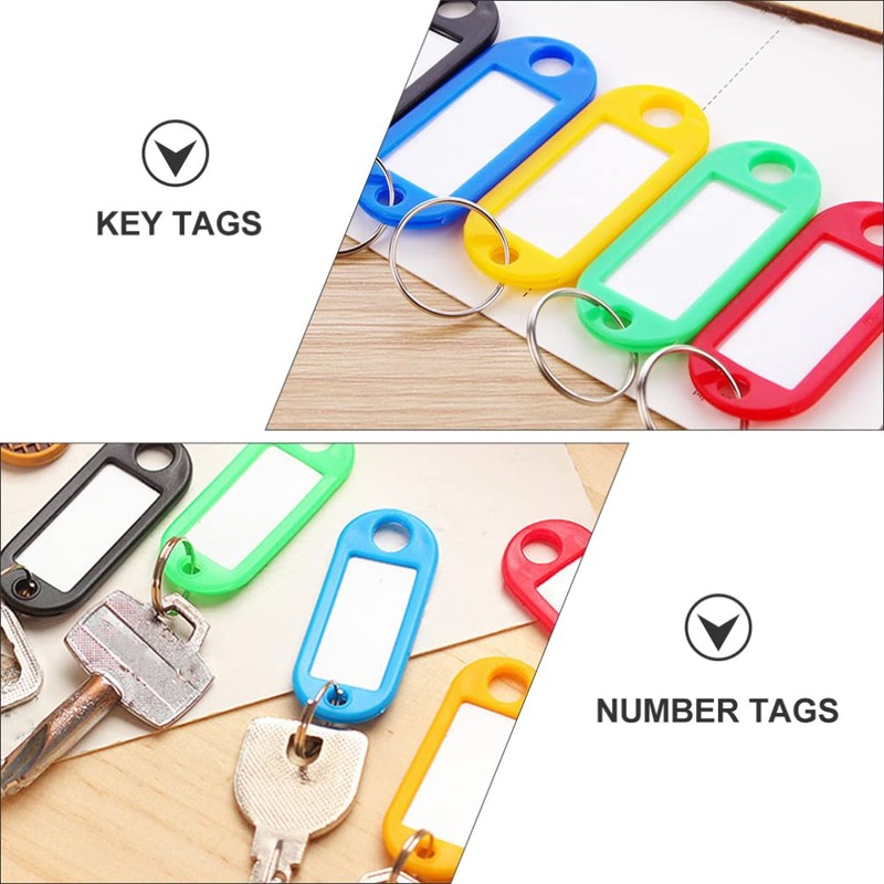 TOYMYTOY Name Badge Keychains, Red, Pack of 50