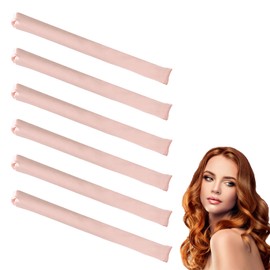 6 Stück Locken Ohne Hitze, Hitzefreie Lockenwickler, Lockenwickler über Nacht, Overnight Blowout locken, Satin Hitzefreier Lockenstab, DIY Heatless Curls Band für Alle Haartypen (Rosa)